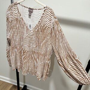 Desert Mirage Zebra Peplum Tunic